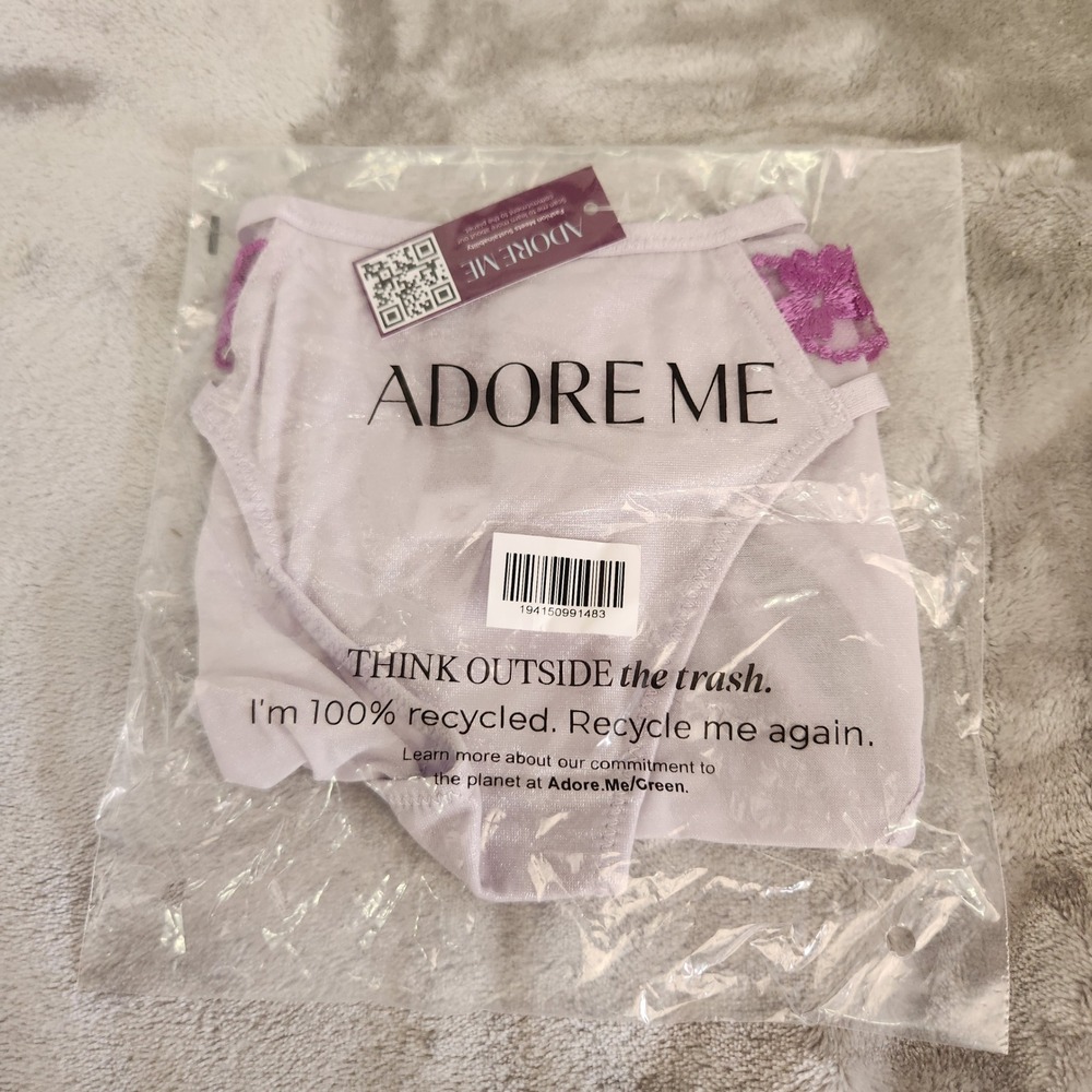 Adore Me Thistle Purple Shimmer Lace Bikini Panties XS BOG-PA-13259-BIK-THISTL